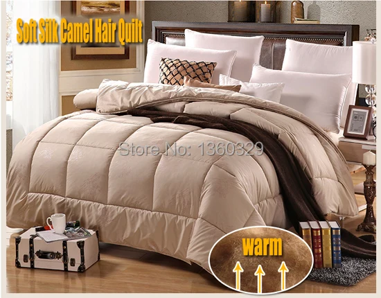 

200*230cm Camel Hair Winter Blanket Queen Size Thickening Quilt Double colchas Soft Brushed Printing edredom zara Free Shipping