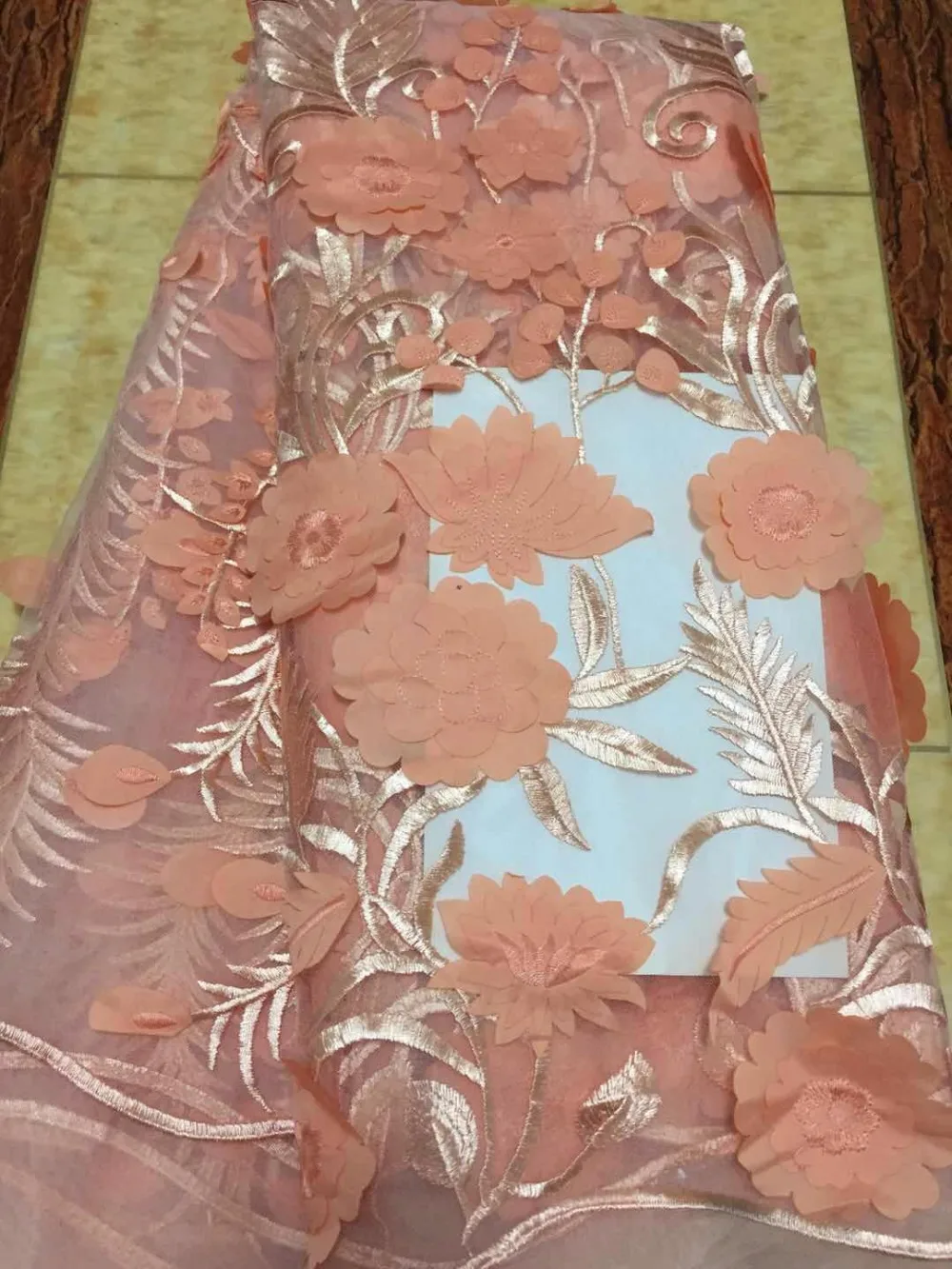 Африканская кружевная ткань 2018 высокого качества 3D Цветочная с красивой