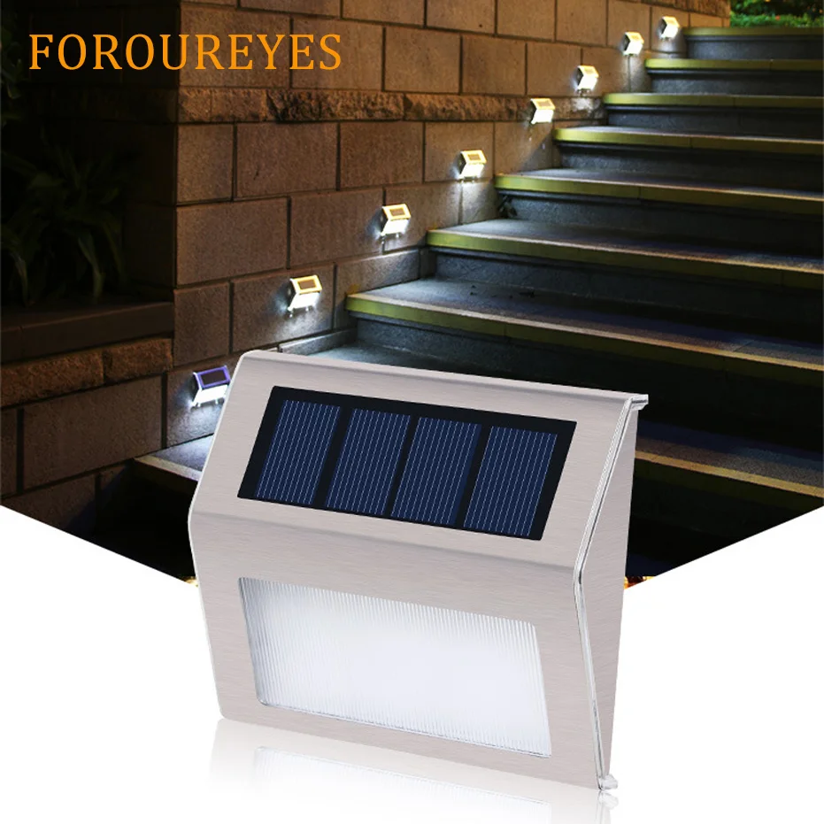 

Solar Power Stairs Lamp LEDs Outdoor waterproof Garden Pathway Light Energy Saving LED Solar wall Lamp Warm White Cold white