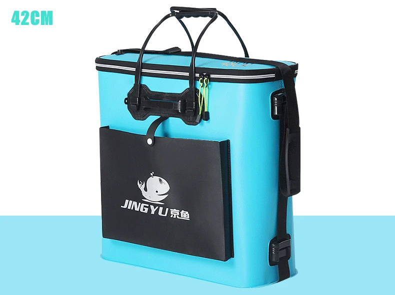 42cm Blue Портативный сумки для рыбалки рыбы ведро шестерни для армирования утолщение EVA ведро складной Открытый Кемпинг пеший Туризм ведро 42/48/53 см - Цвет: 42cm Blue