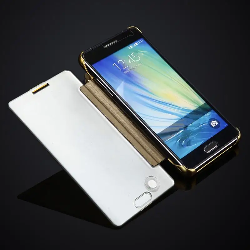 Зеркальный чехол-книжка с гальваническим покрытием для Samsung Galaxy A5 A500 A5000 A500F |