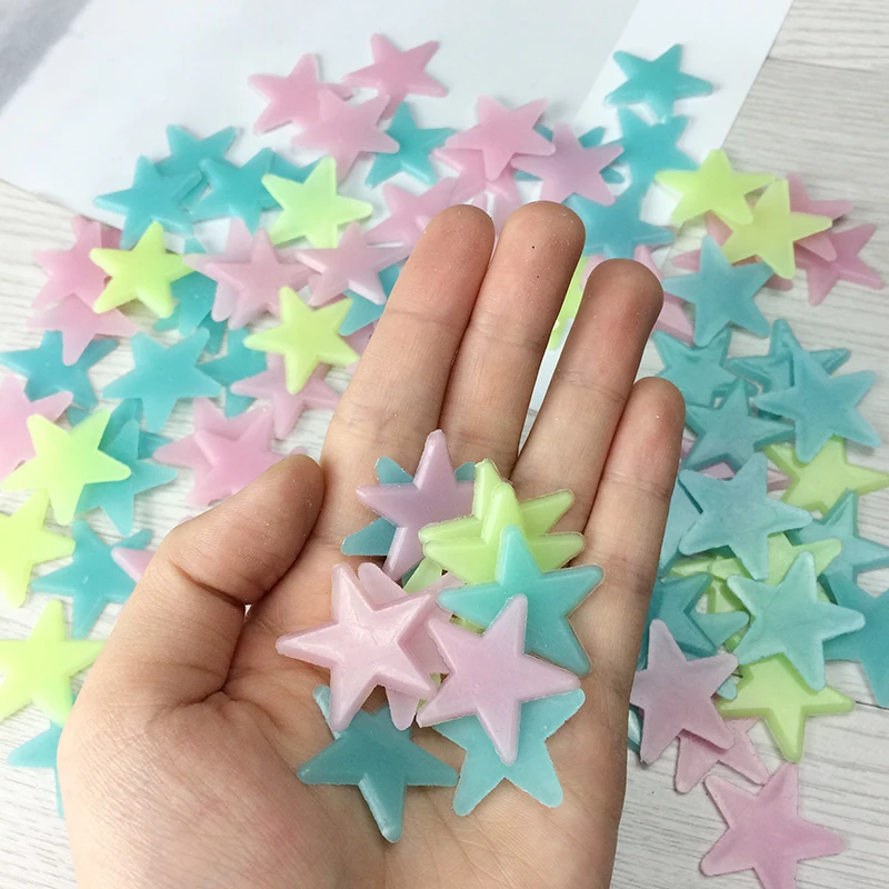 DIY 3D Звезды Луна светится в темноте светящиеся флуоресцентные бабочки Метеор пластиковые наклейки игрушки для детей спальня