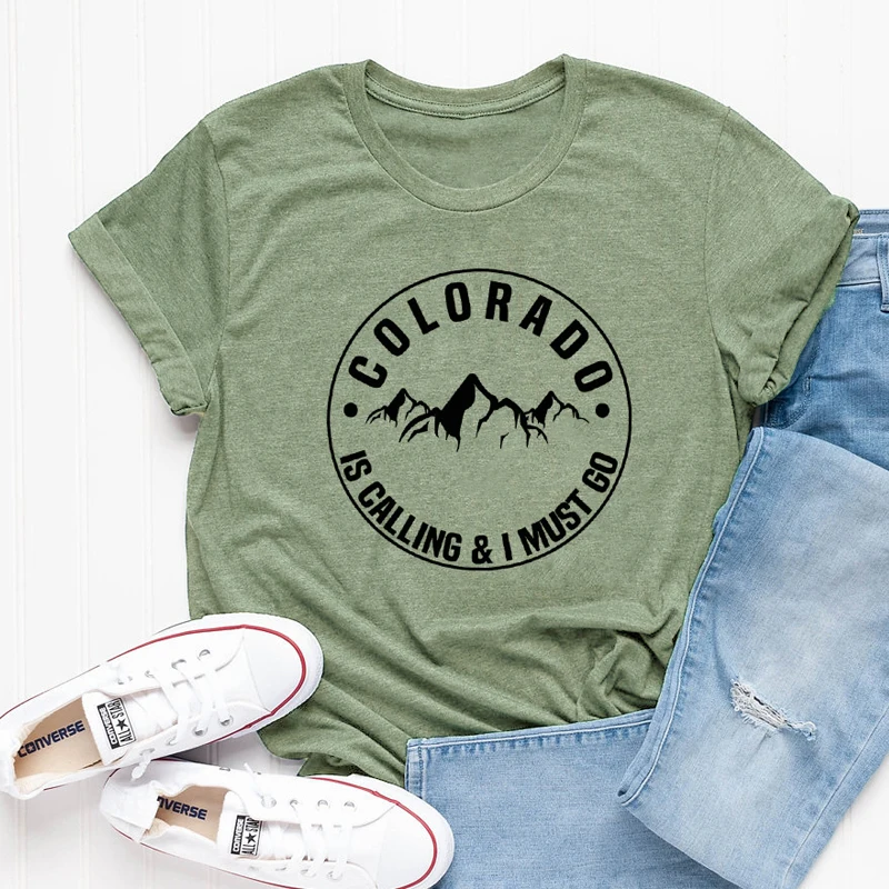 Colorado Is caling And I Must Go футболка стильные женские футболки и топы в стиле кэжуал с