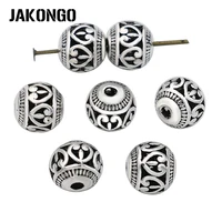 jakongo heart spacer beads antique silver plated hollow loose beads for jewelry making bracelet jewelry accessories 8mm 10pcs
