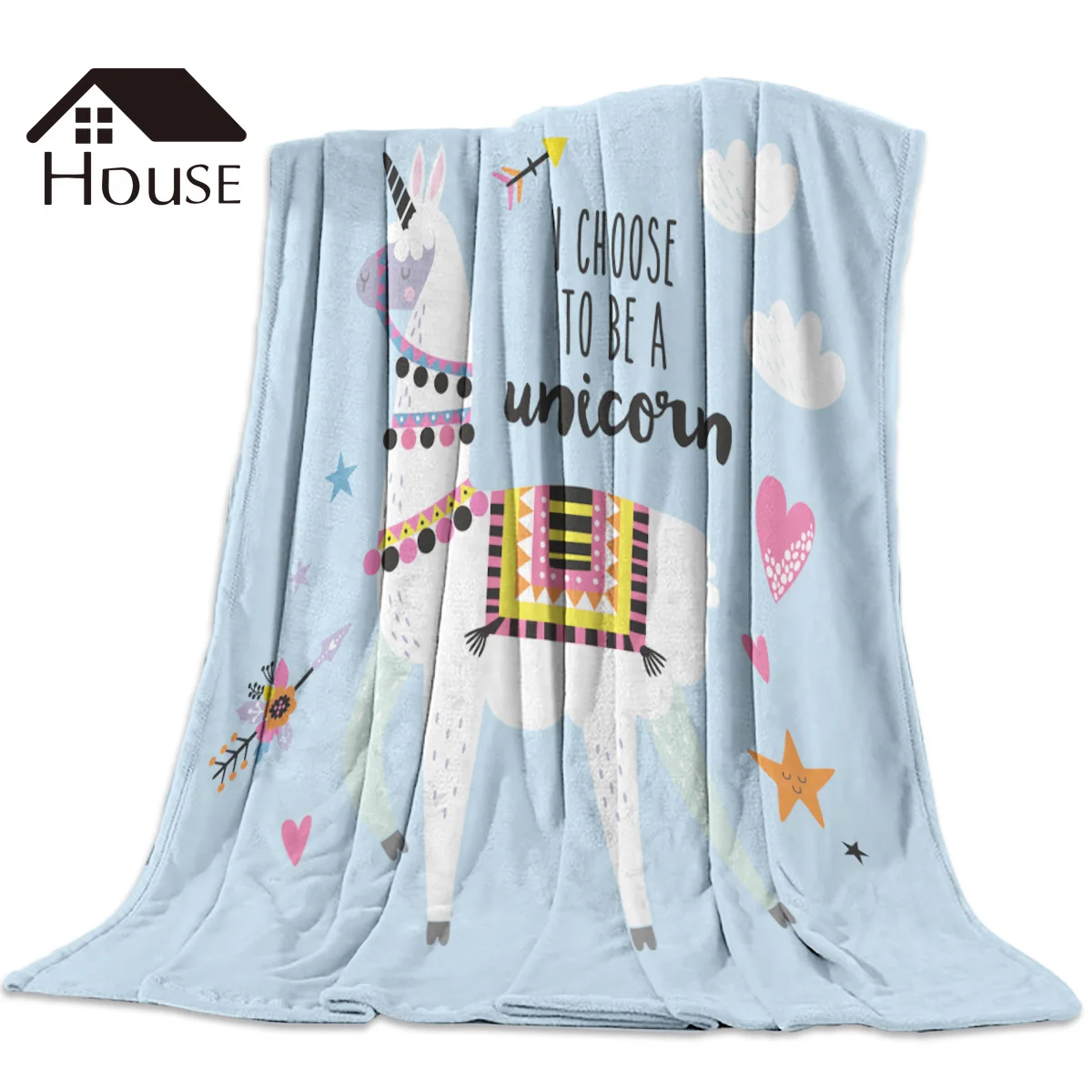 Одеяло из микрофибры с изображением милой ламы|Одеяла| |