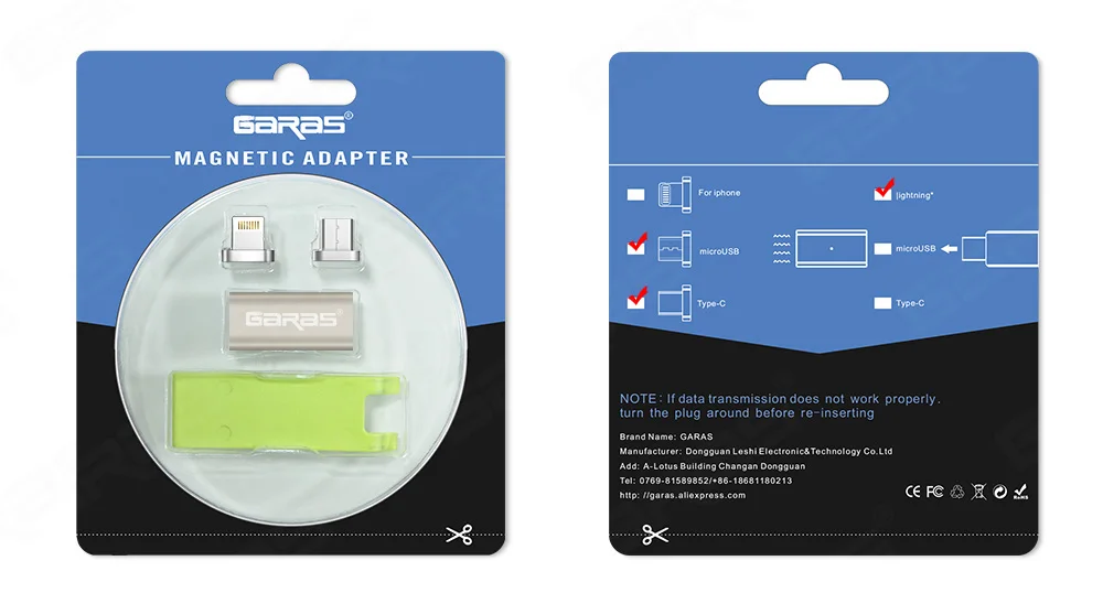 GARAS для iphone адаптер для type C/Micro USB Магнитный адаптер для iphone/Android 3в1 кабель для передачи данных конвертер для Micro USB/USB C