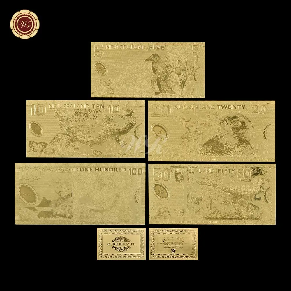 (В одной партии 5 шт.) Обычная Золотая банкнота моделей новозеландского доллара