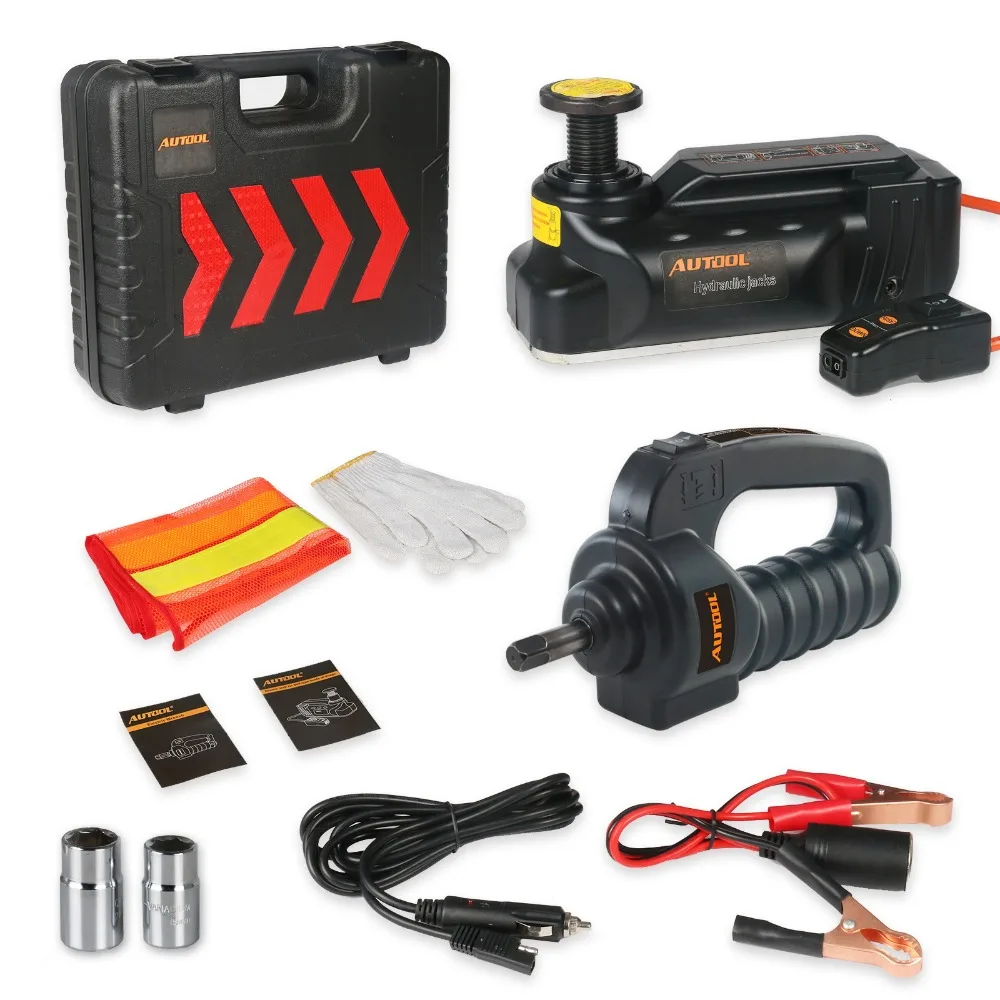 AUTOOL 12V DC 5T Hydraulic Jacks with Electric Wrench Kit Off-road Vehicle Repair Lifting Automotive Car Emergency Tool |