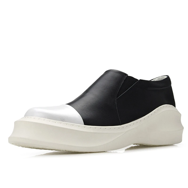 Famous designer brand real leather thick soles platform white casual footwear Chaussure Male flatform cheap plateau shoe for men | Обувь