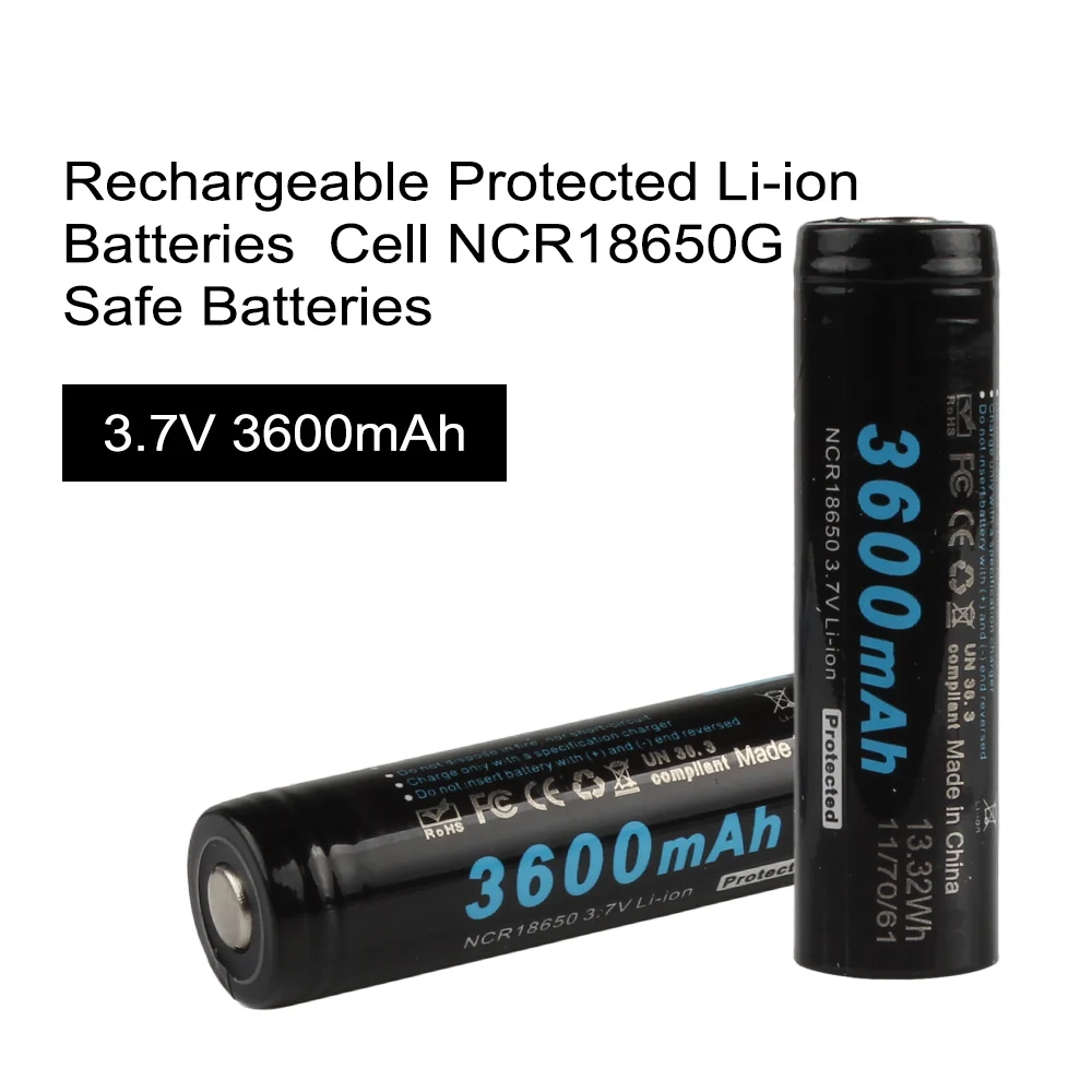 2 шт./лот 3 7 V 3600mAh 18650 аккумуляторная батарея большой емкости литий ионная с