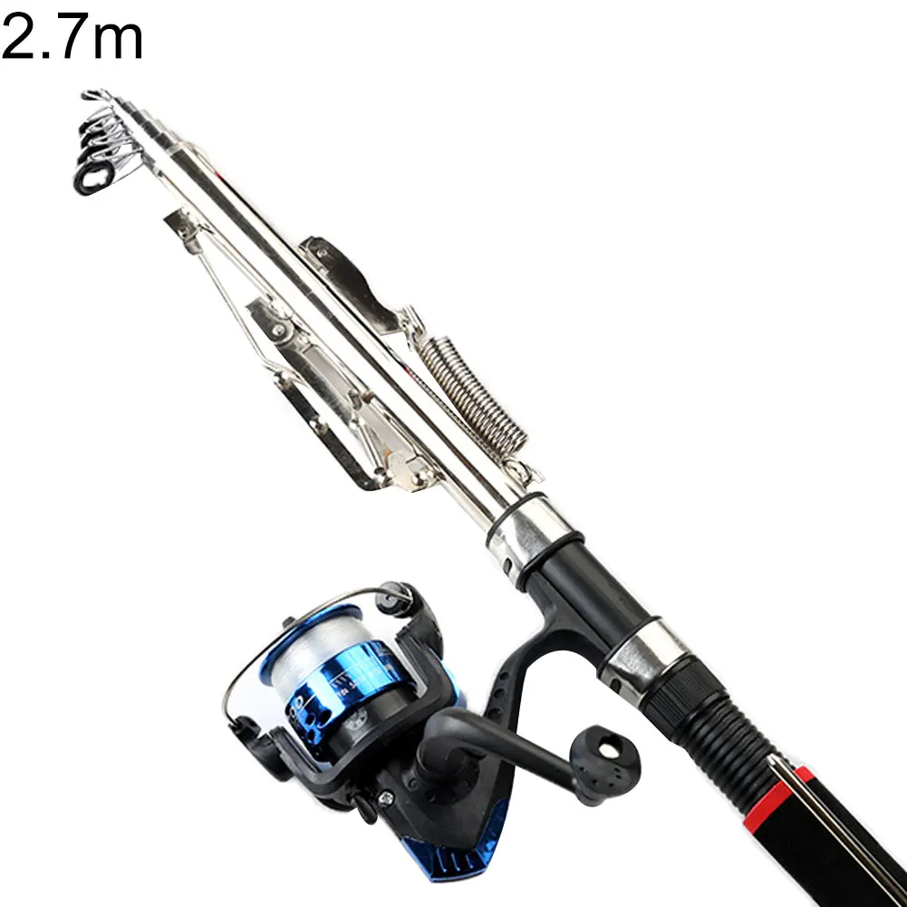 

hot 2.1m 2.4m 2.7m Stainless Steel Spinning Telescopic Automatic Fishing Rod Pole hot