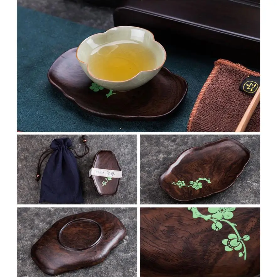 Коврик King Tea Mall из черного/бамбукового дерева для чашки (№ 1 № 5 6 шт./компл.) No.6 &quot4