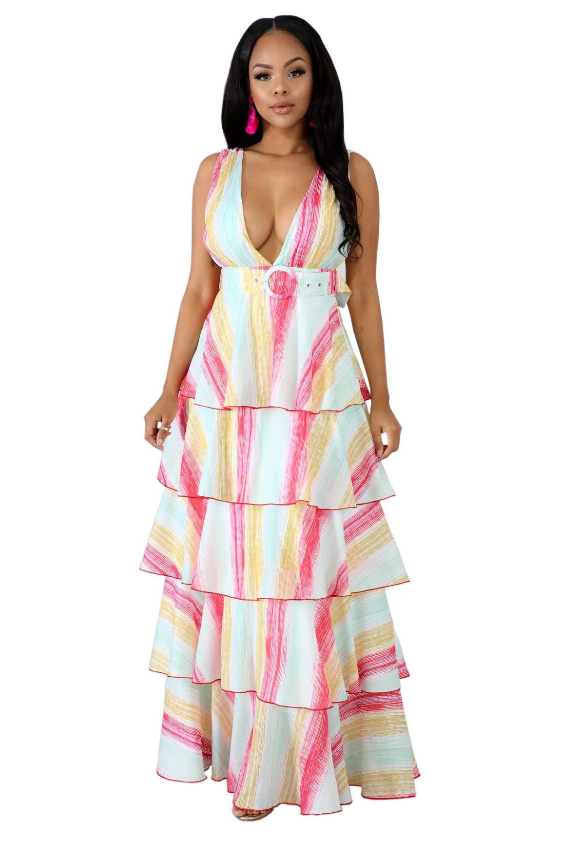 Fashion V Neck Boho Maxi Woman Dress Sleeveless Spaghetti Strap Vintage Beach Dresses Office Lady Party Vestido | Женская одежда