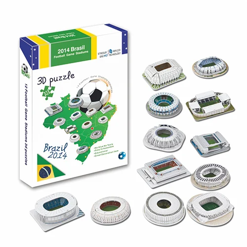 2014WorldCup 3D модель головоломки настоящая Фотография здания игрушечные лошадки бумага satdium Soccerfootball сувенир для взрослых diy Рождество Хэллоуин подарок на день рожден - Цвет: 2014WorldCup