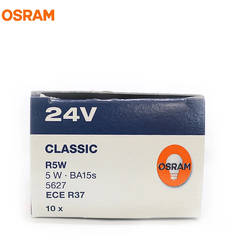 10 шт. OSRAM T16 R5W BA15s 24V 5W оригинальные грузовые лампы металлические основания