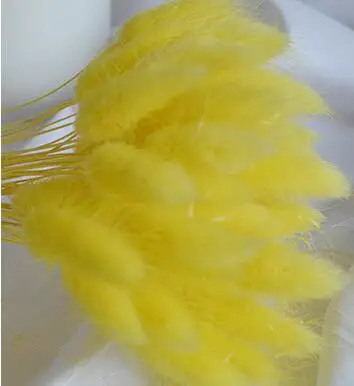 yellow H671 20 шт натуральный кроличий хвост трава сушеные цветы красочные декоративные искусственные цветы - Цвет: yellow