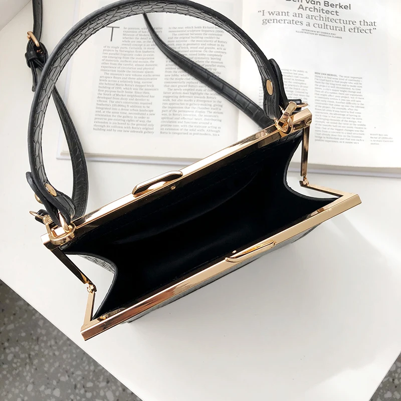 IDUNBAG винтажные черные сумки с крокодиловым узором сумка на плечо модная женская
