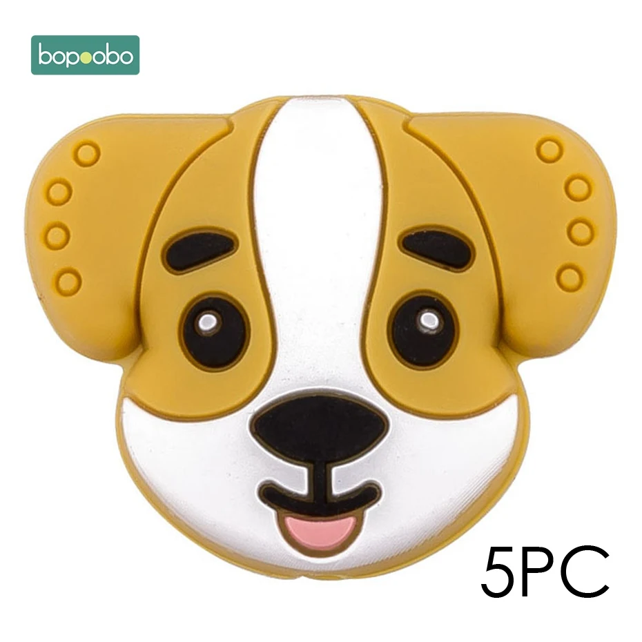 Yellow Mini Dog Bopobo, мини грызунок для собак, силиконовый, 15 мм, прорезыватель, бусины, маленькие грызуны, жемчуг, 0-12 месяцев, силиконовый, единорог, погремушка, детский Прорезыватель - Цвет: Yellow Mini Dog