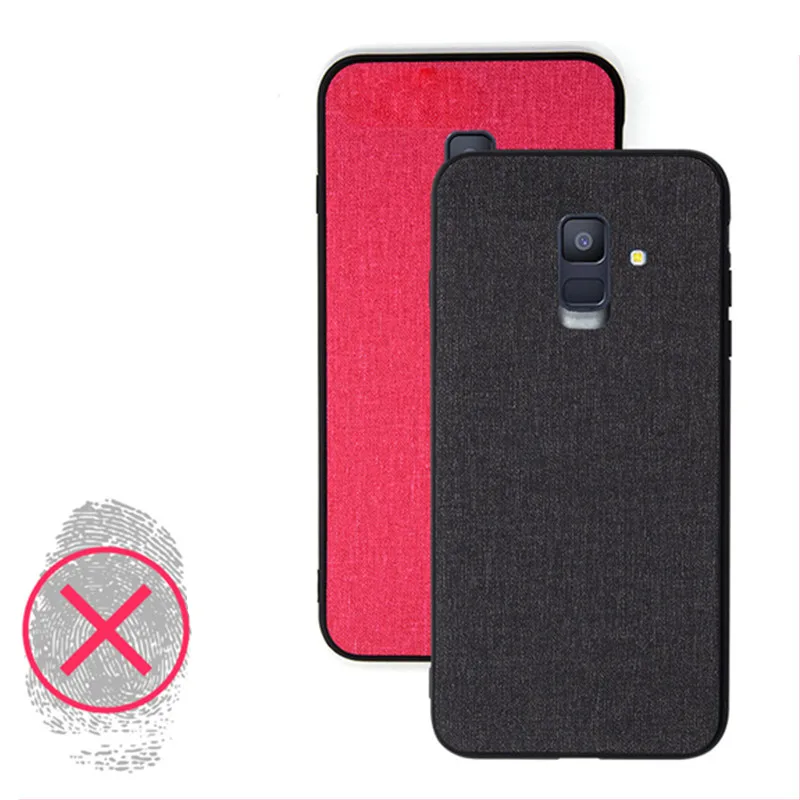 Чехол для Samsung Galaxy A8 2018 задняя крышка + Plus противоударный защитный тканевый