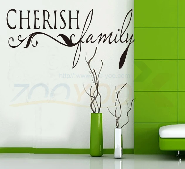 Cherish семейная Цитата Наклейка на стену zooyoo8027 декоративное украшение съемная