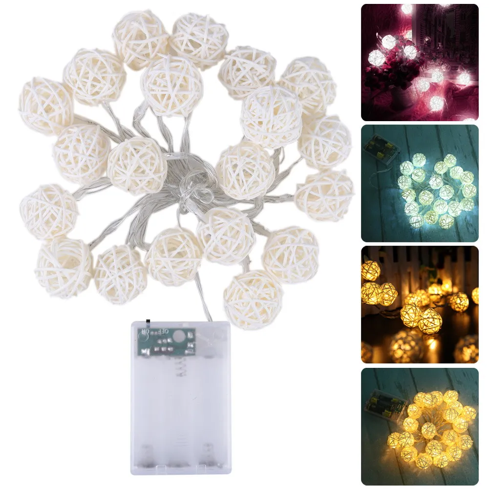 СВЕТОДИОДНАЯ Гирлянда занавеска на батарейках 2 м 20 шт. Белая ручной работы из