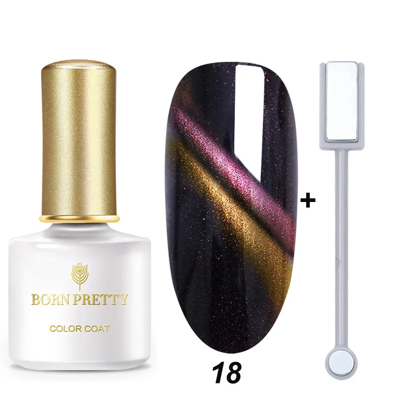 Set 18 BORN PRETTY 6 мл Гель-лак для ногтей кошачий глаз магнитный лак для ногтей замачиваемый УФ-Гель-лак эффект кошачьих глаз базовое верхнее покрытие - Цвет: Set 18