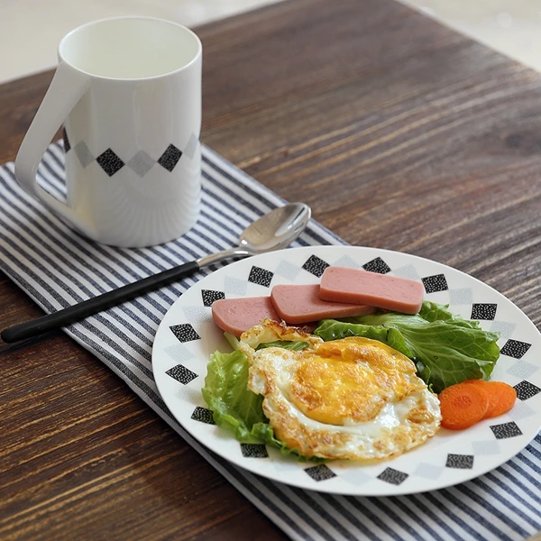 Кавасима дом геометрическая алмаз кости стейк пластины 8 дюймов кекса посуда