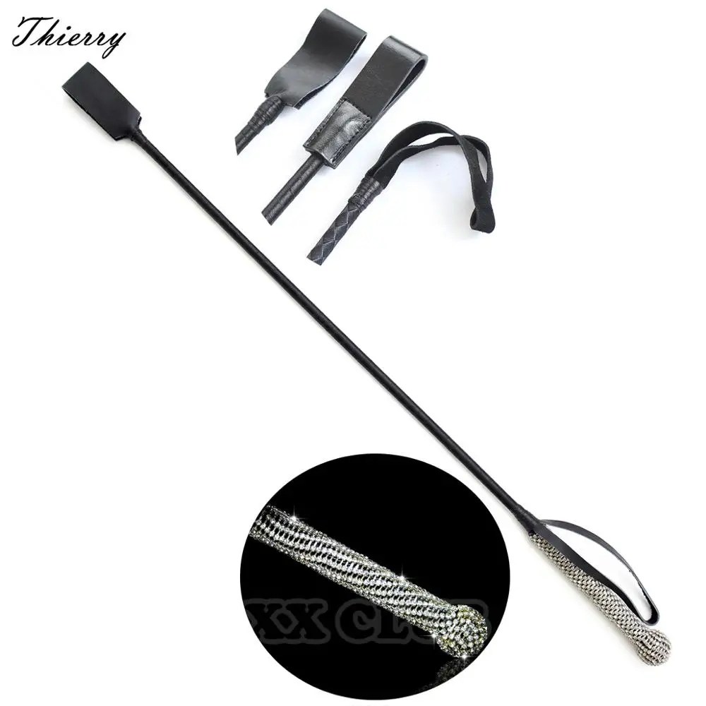 Тьерри 68 см Кристалл кожа Лошадь плетка для шлепков Связывание раба Фэнтези