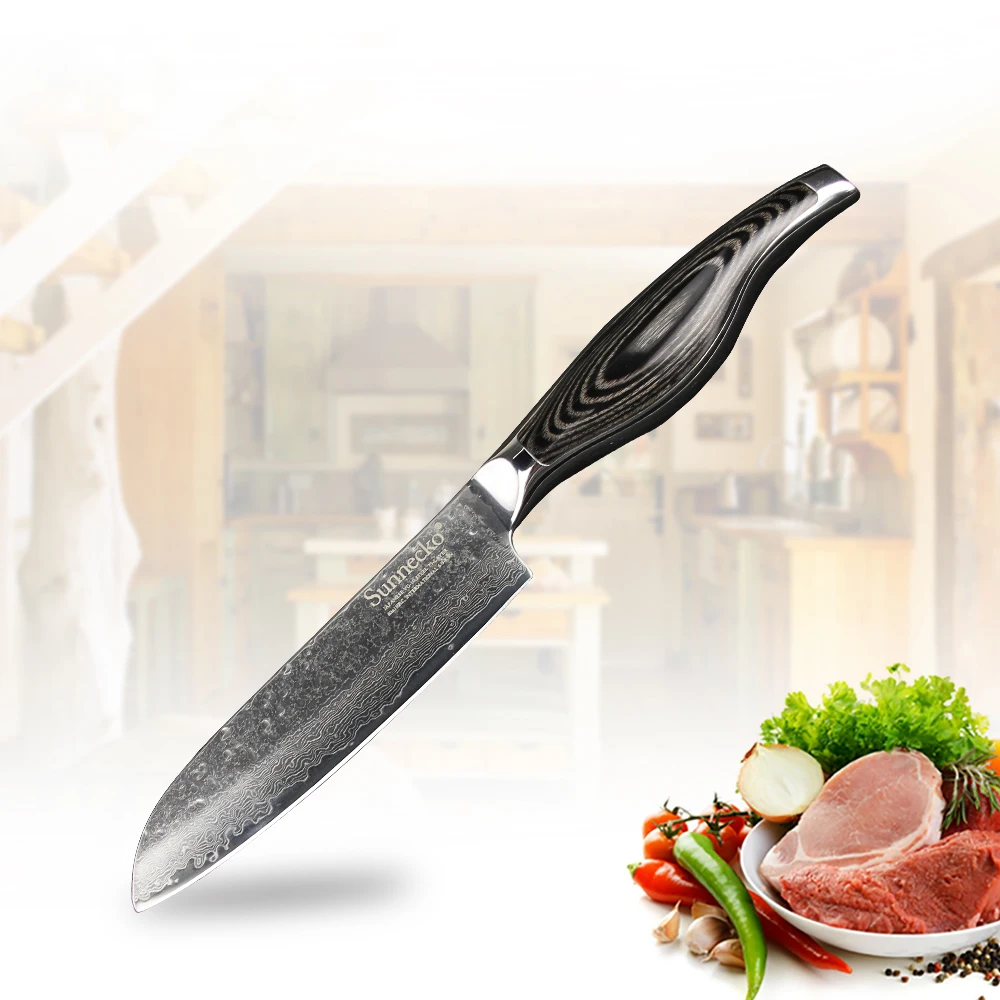 SUNNECKO 5 &quotдюймовый нож Santoku кухонные ножи режущие инструменты японский Дамаск VG10