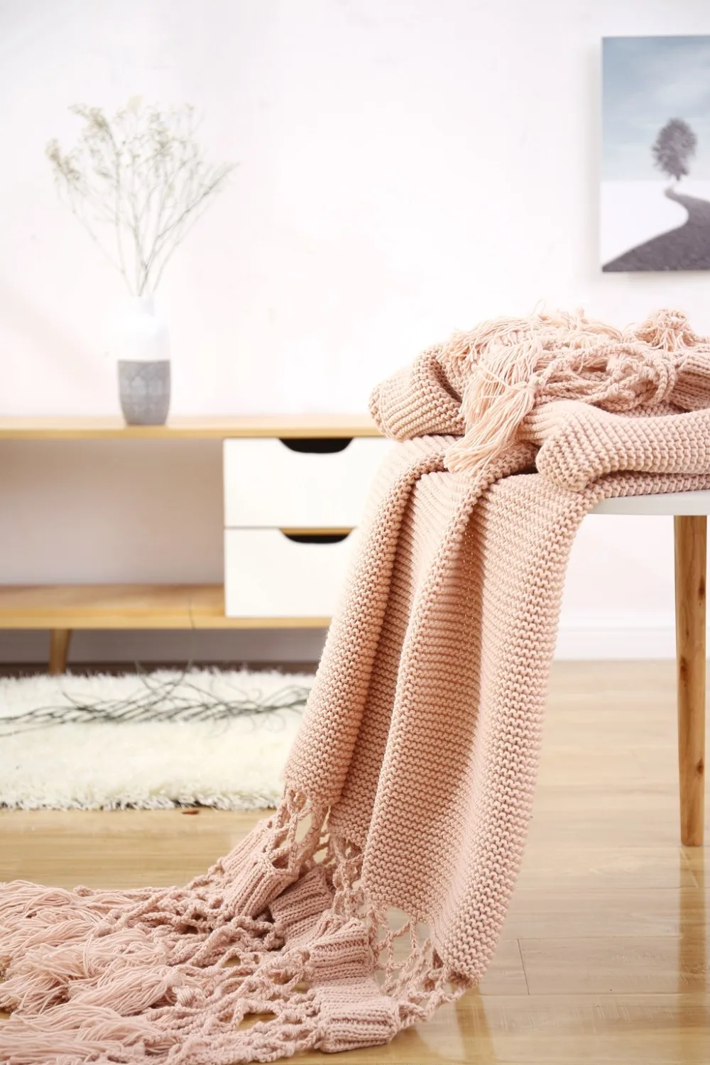 Бесплатная доставка дропшиппинг сплошной цвет бахрома кисточки полые покрывала