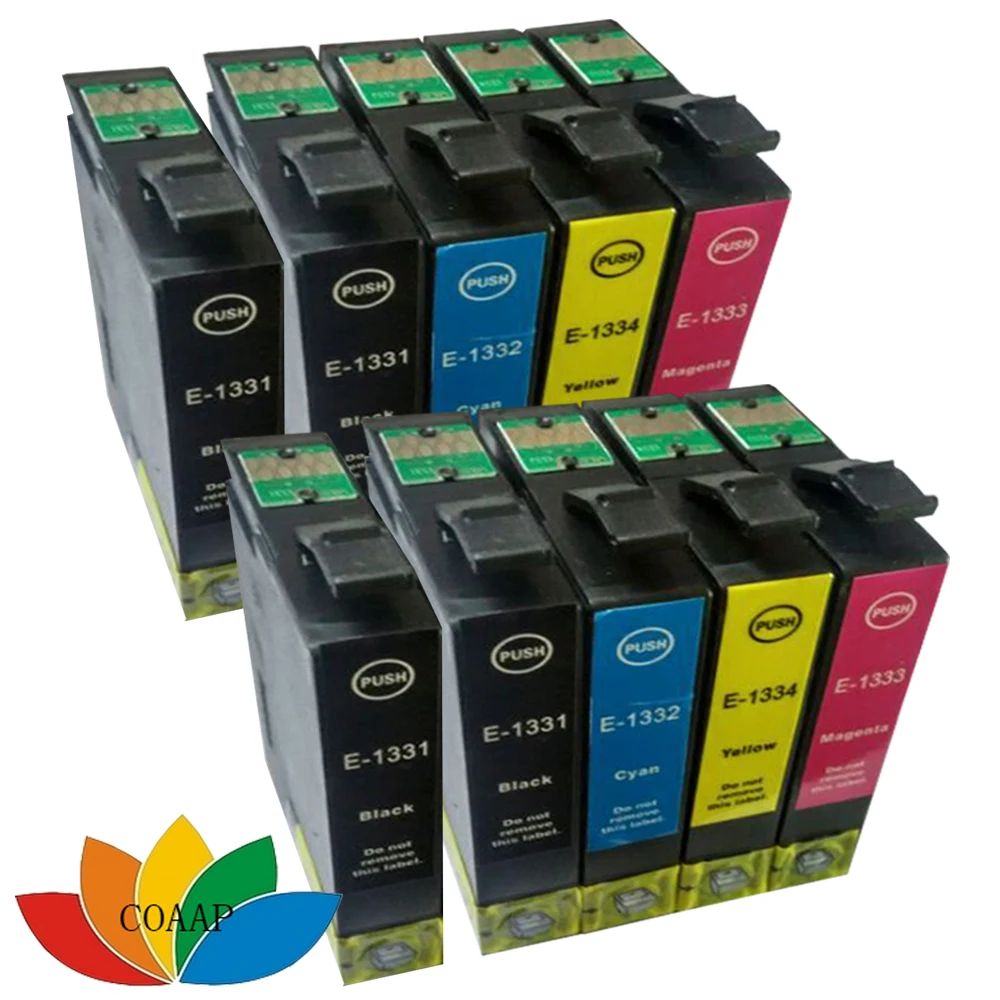 

10PK t1331 t1332 t1333 t1334 compatible inkjet cartridge for Stylus NX130 NX430 Office TX320F TX325F etc