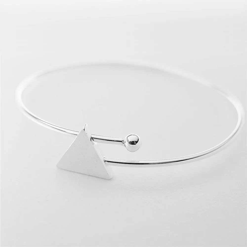 Треугольный геометрический браслет 100% Стерлинговое Серебро 925 пробы ювелирные