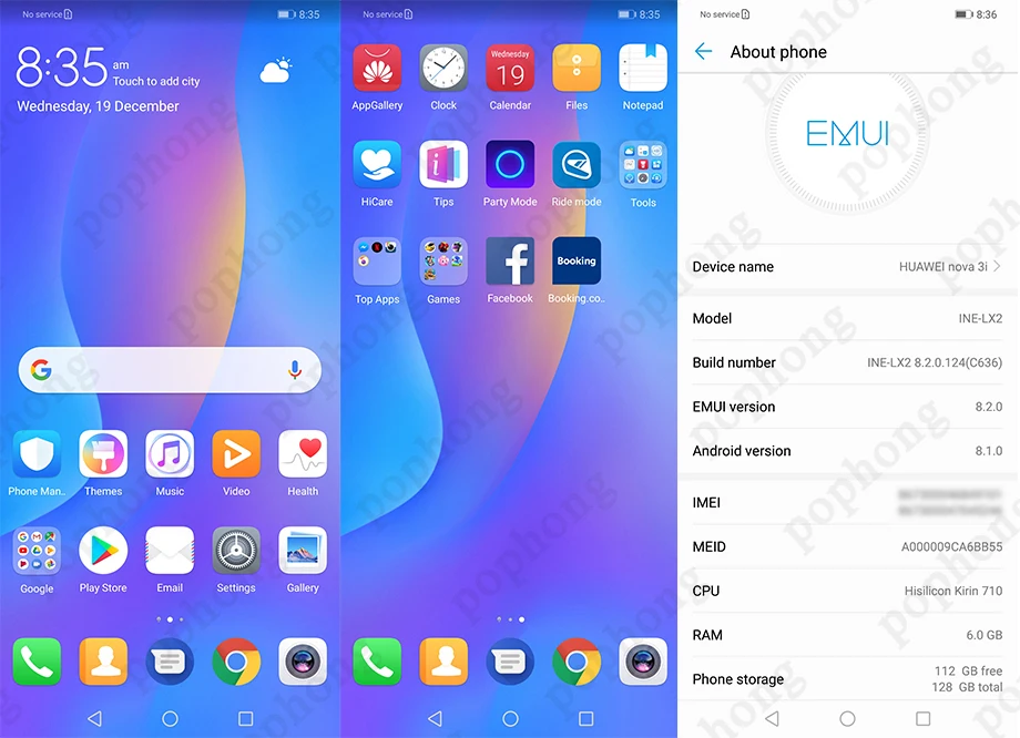 Мобильный телефон huawei Nova 3i с глобальной прошивкой, 4 Гб, 128 ГБ, 6,3 дюйма, Kirin 710, четыре ядра, Android 8,0, отпечаток пальца, ID, 3340 мАч