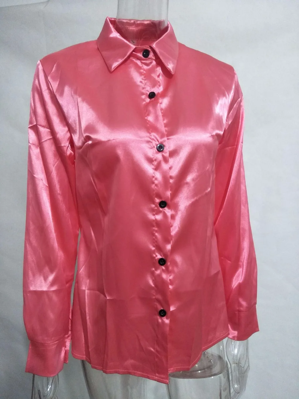 Blusa женская блузка элегантная бордовая Красная Зеленая атласная рубашка отложной воротник длинный рукав женская официальная офисная OL Блузка женские топы