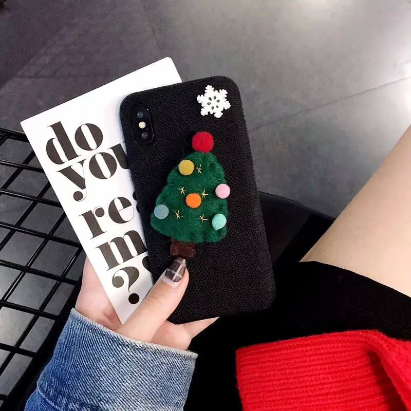 Милый Рождественский чехол EPENA для iphone X XR XS Max мультяшный пушистый с