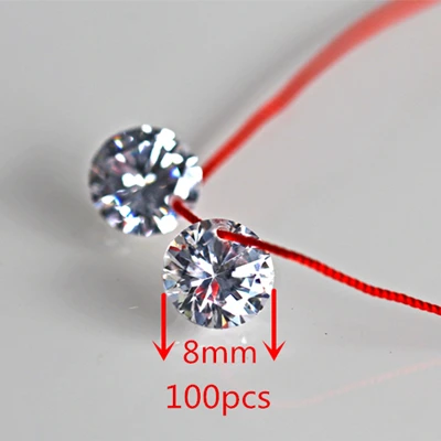 8mm Белый камень из Кубического циркония с отверстием 5 мм 6 мм 8 мм 10 мм AAAAA Циркон Pedra de Zirconia DIY бусины для рукоделия - Цвет: 8mm