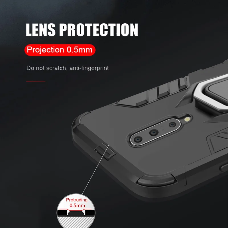 Armor Ring Case For oneplus 8 pro Magnetic Car Hold Shockproof Soft Bumper back Phone Cover one plus 7 7t | Мобильные телефоны и