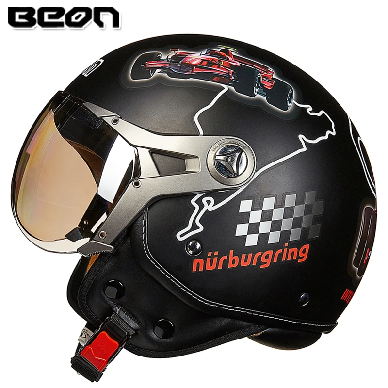Мотоциклетный винтажный шлем для мотокросса Jet Casco Capacete с открытым лицом 3/4