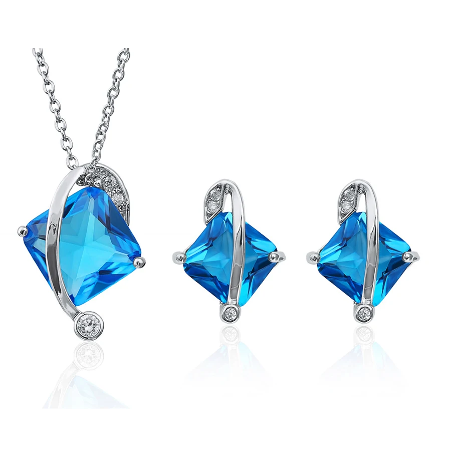 Кубический циркон кристалл набор ювелирных изделий преувеличенный Форма