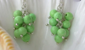 Классические круглые зеленые и бирюзовые свисающие серьги wb00578 5 мм 2 шт. - купить