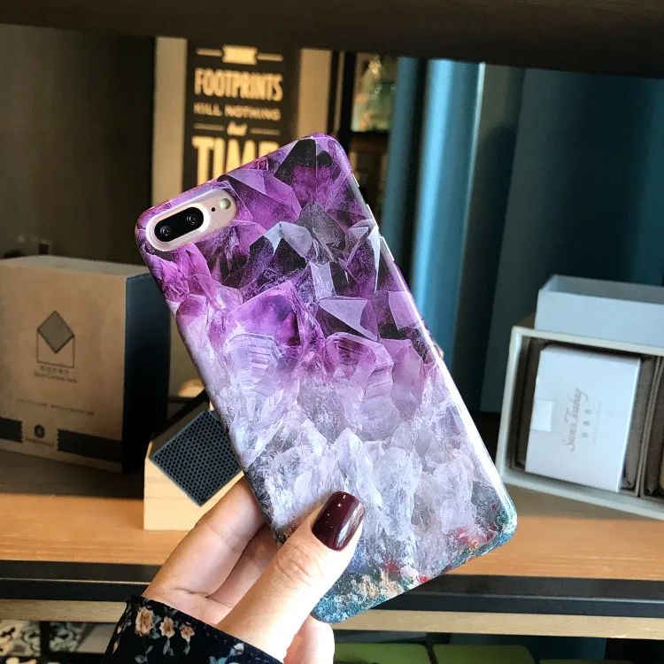 Мраморные Чехлы для iPhone X 8 7 6 S Plus чехол с рисунком ледяного края Гладкая глянцевая