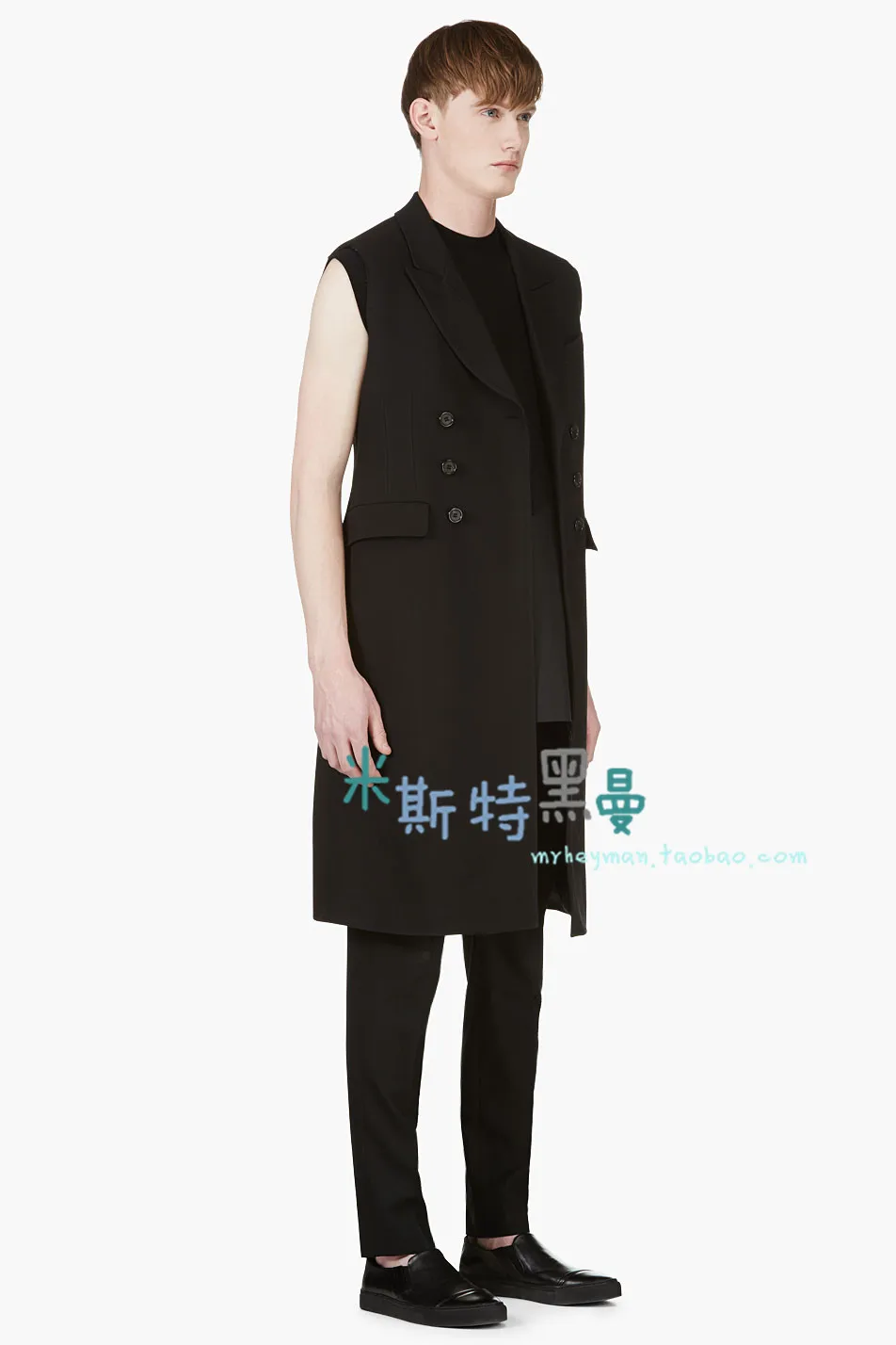 

S-5XL!!! Fashion men in the spring and autumn big lapel waistcoat of the long style double - row vest.