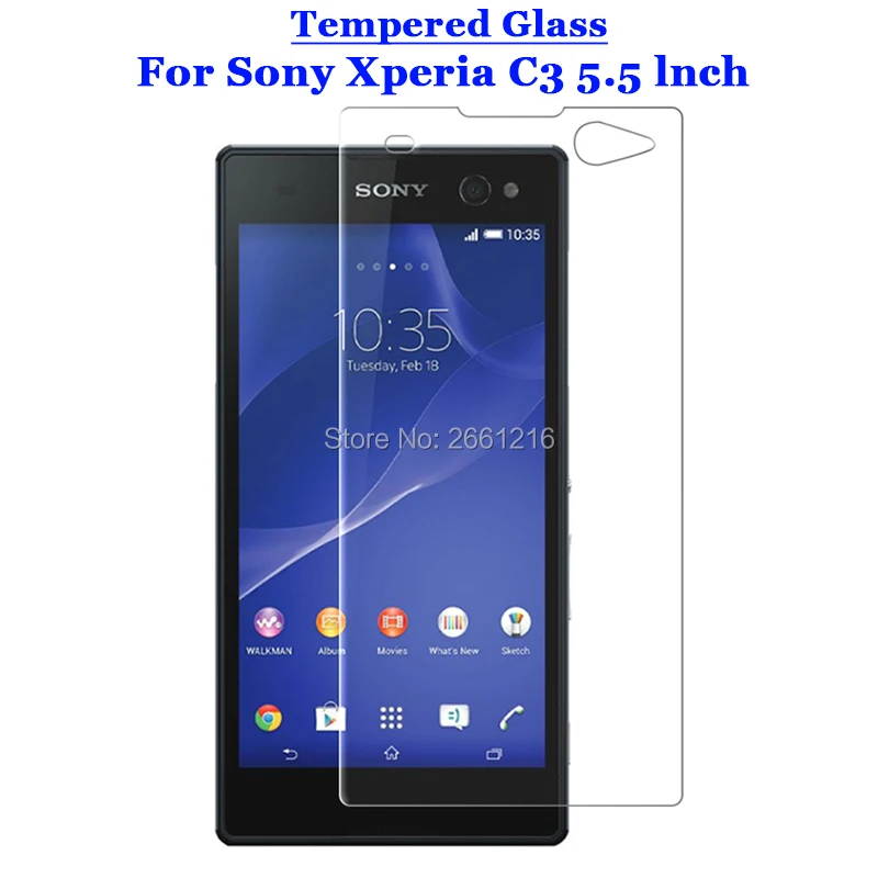 Закаленное стекло 9H 2.5D Премиум Защитная пленка для Sony Xperia C3 D2533 & Dual D2502 5 дюйма|screen