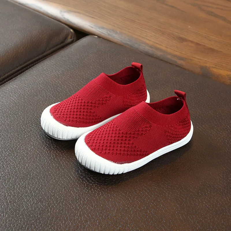 Детская повседневная обувь с вязаным спортивная для девочек туфли дышащие