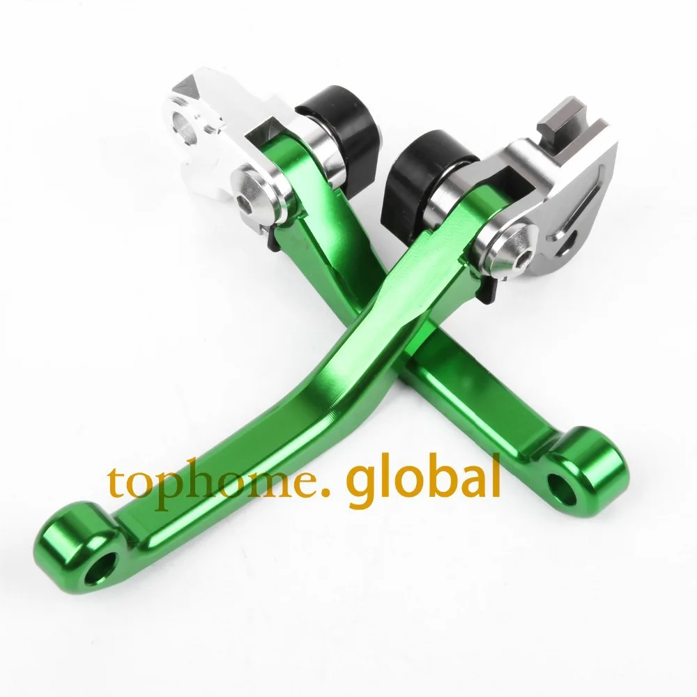 Для KAWASAKI KX85 2001-2020 Pair CNC Pivot тормозные рычаги сцепления зеленый комплект 2002 2003 2004 2005