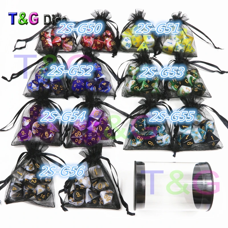 T & G Подгонянные 2 набора прозрачных смешанных непрозрачных цветных игральных