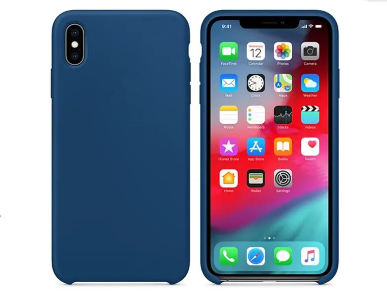 Blue horizon Для iphone Xs Max чехол IMD кожа жидкий силиконовый официальный логотип Стиль Защитная крышка для iphone XS XR Xs Max 5,8/6,1/6,5 Дюймов - Цвет: Blue horizon