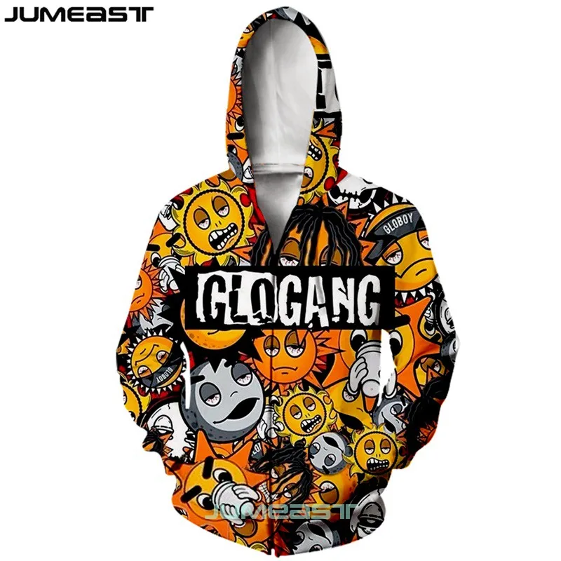 Jumeast брендовая мужская женская 3D печать Glogang куртка с длинным рукавом спортивный