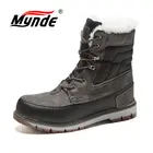 Мужские Водонепроницаемые ботинки mynd, черные дышащие ботильоны с мехом, зимняя обувь, 2018