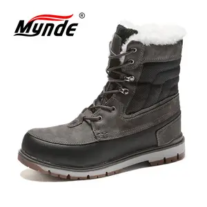 Мужские Водонепроницаемые ботинки mynd, черные дышащие ботильоны с мехом, зимняя обувь, 2018